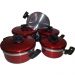 Jogo de Panela Plus Verniz Vermelho 5 Peças Cooklar