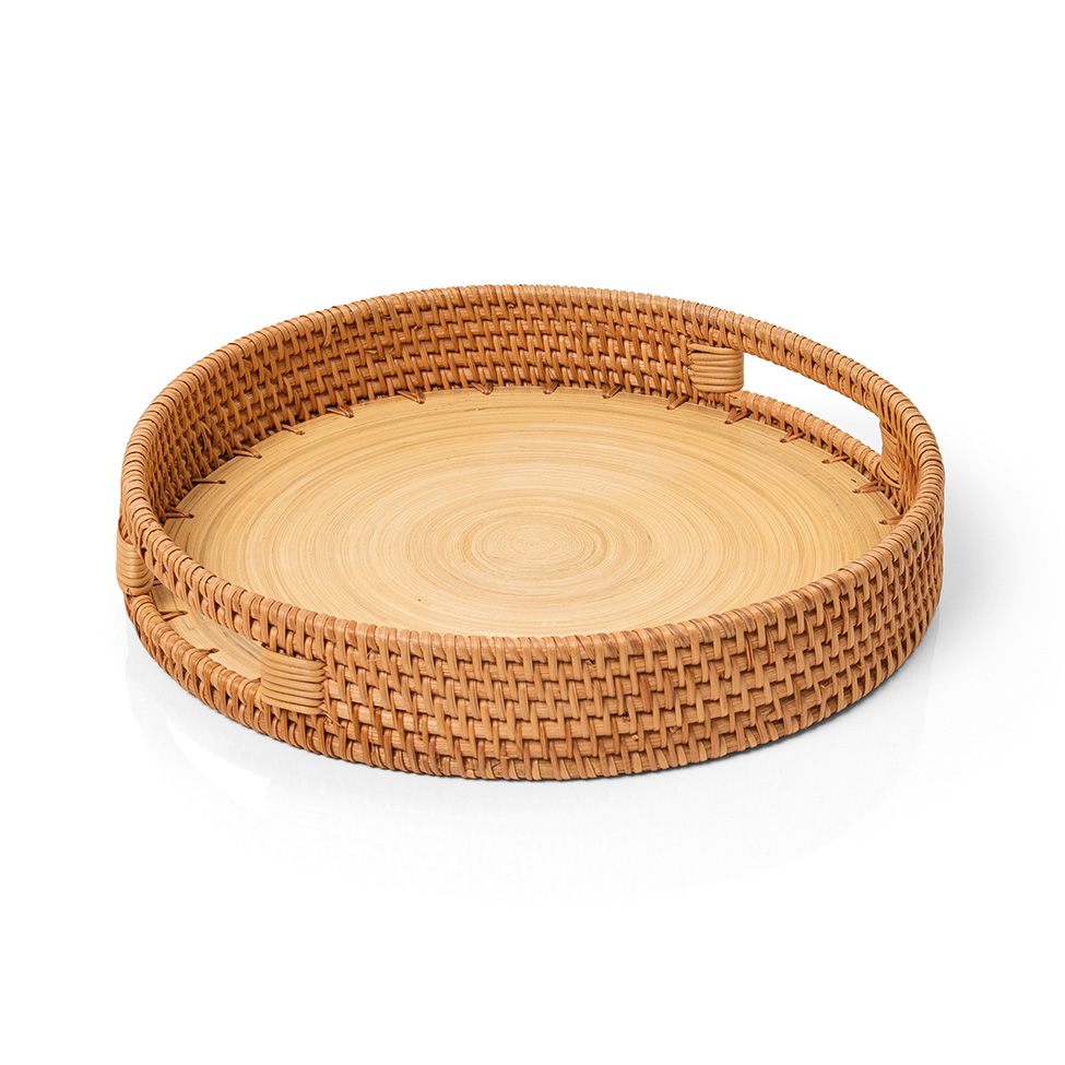 Bandeja Decorativa Duo Rattan Natural