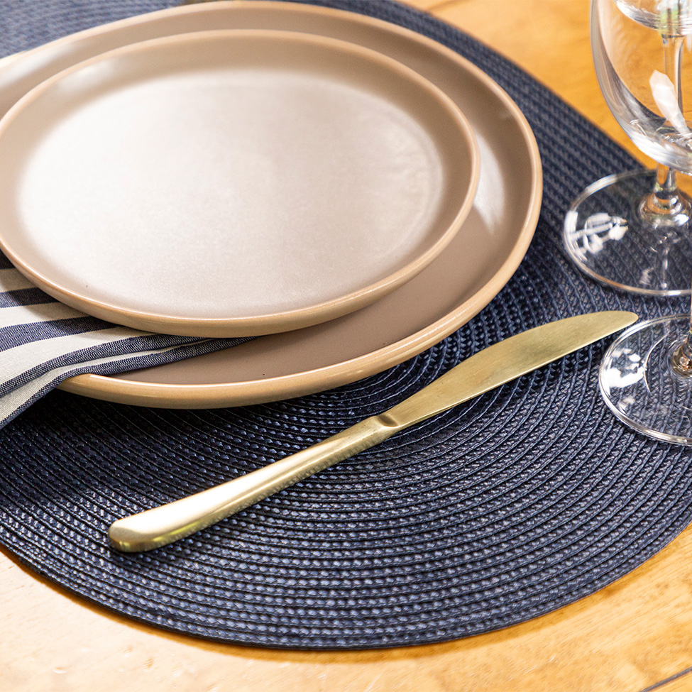 Jogo Americano Oval Luna Azul Marinho