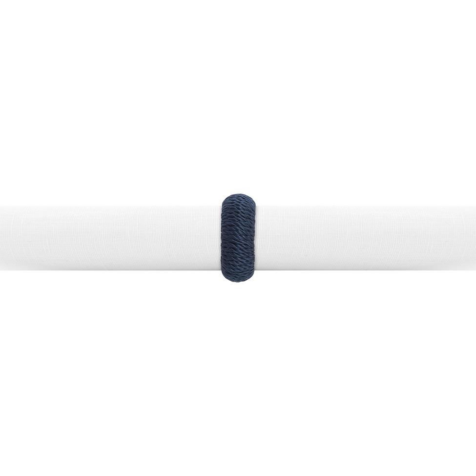 Kit com 4 Anéis de Guardanapo Rayon Azul Marinho
