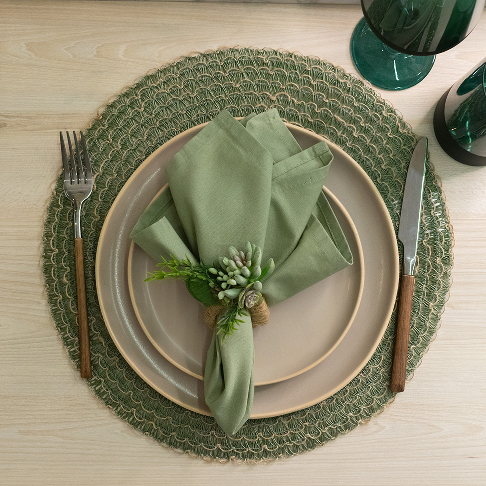 Kit com 4 Guardanapos Home Salvia