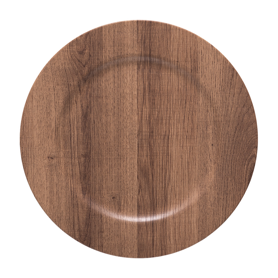 Sousplat Galles Flat Amadeirado Marrom Claro