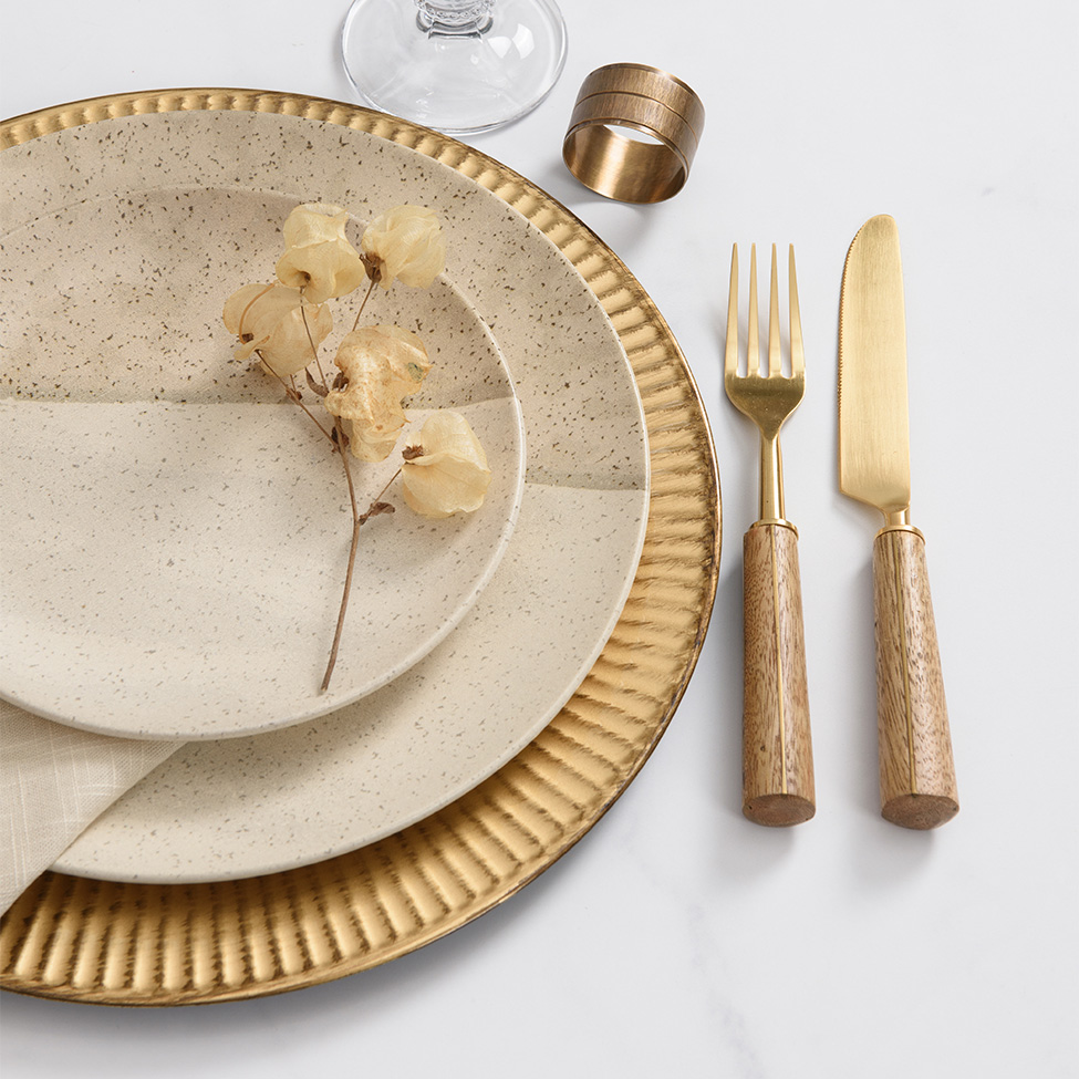 Sousplat Galles Radial Dourado