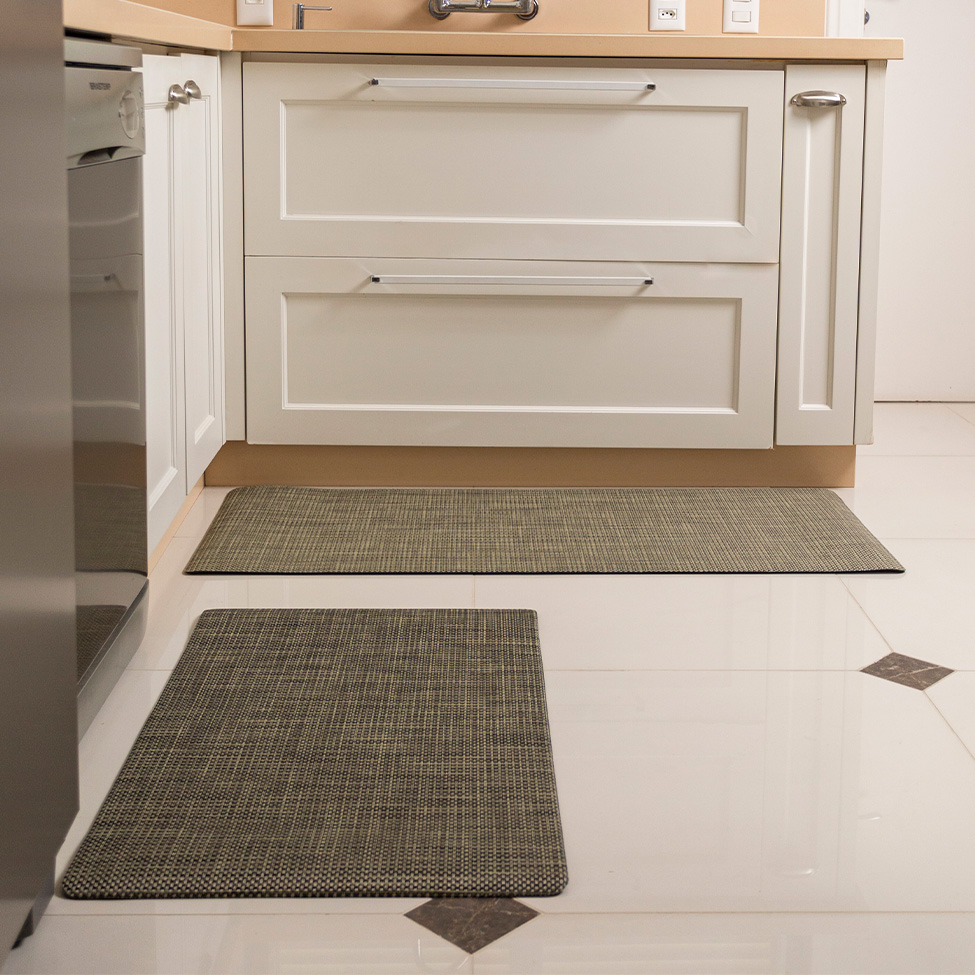 Tapete de Cozinha Sense Trama Cinza Claro 50x80 cm