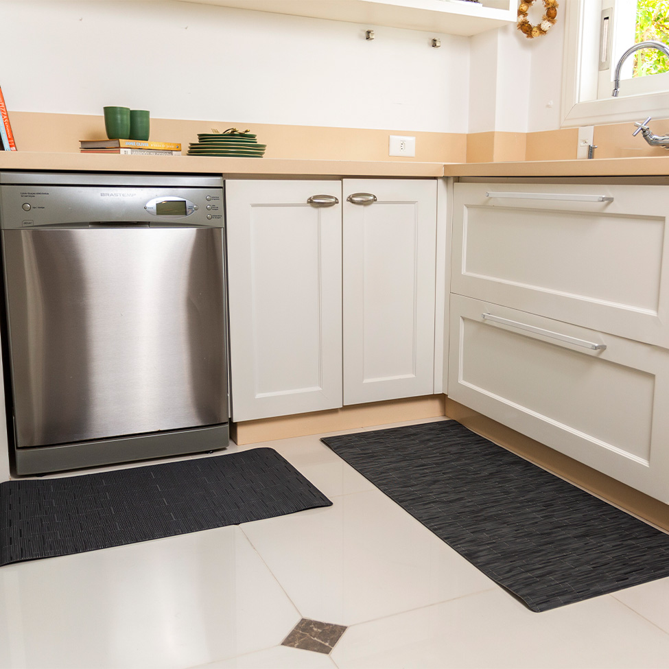 Tapete de Cozinha Sense Trama Preto 50x80 cm