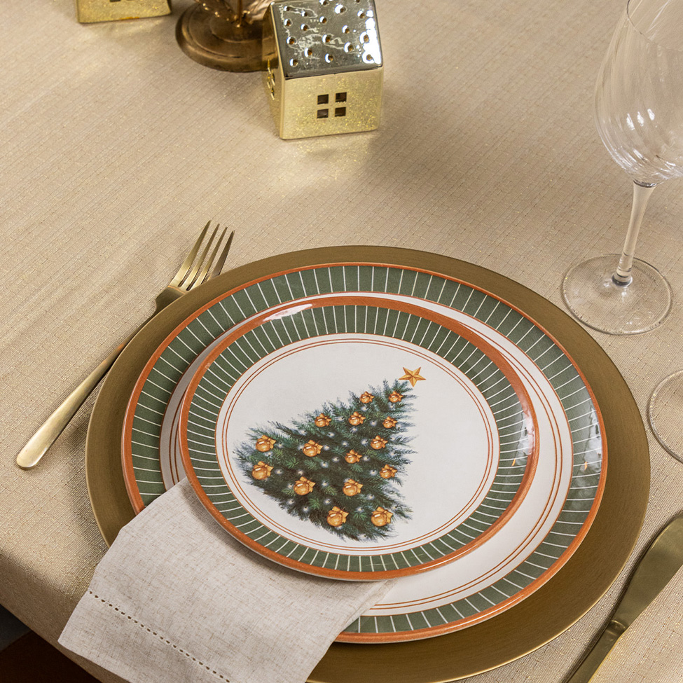 Toalha de Mesa Versatile Leah Dourada 180 cm