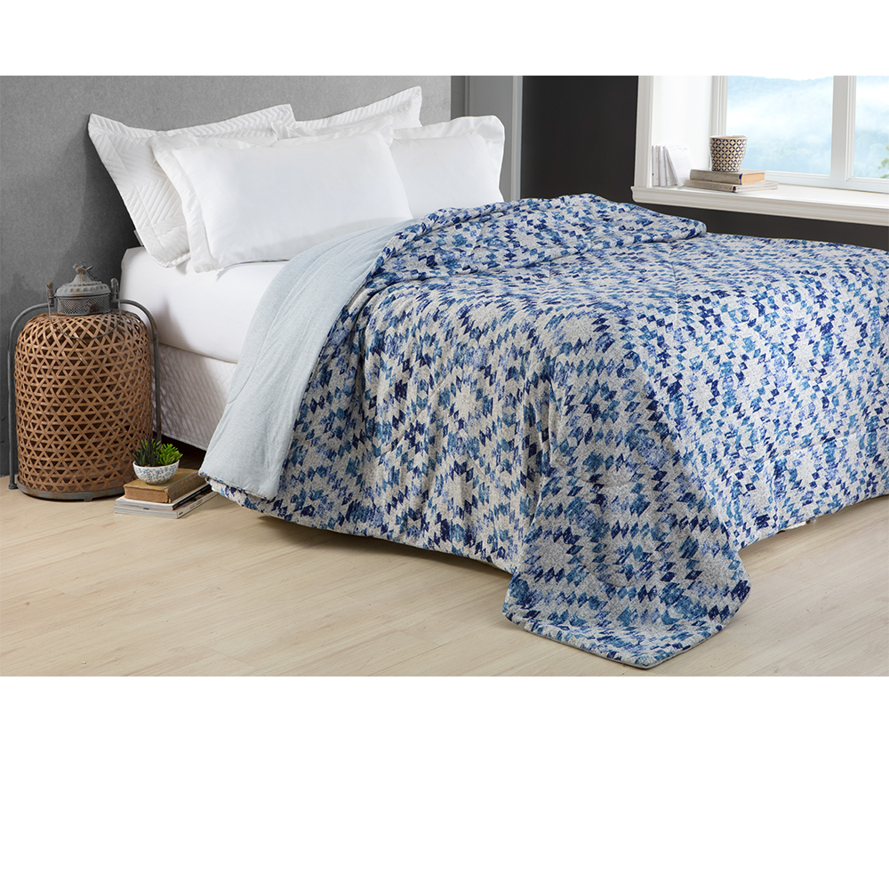 Colcha Comfort Casal Sunshine Azul Home Design Corttex