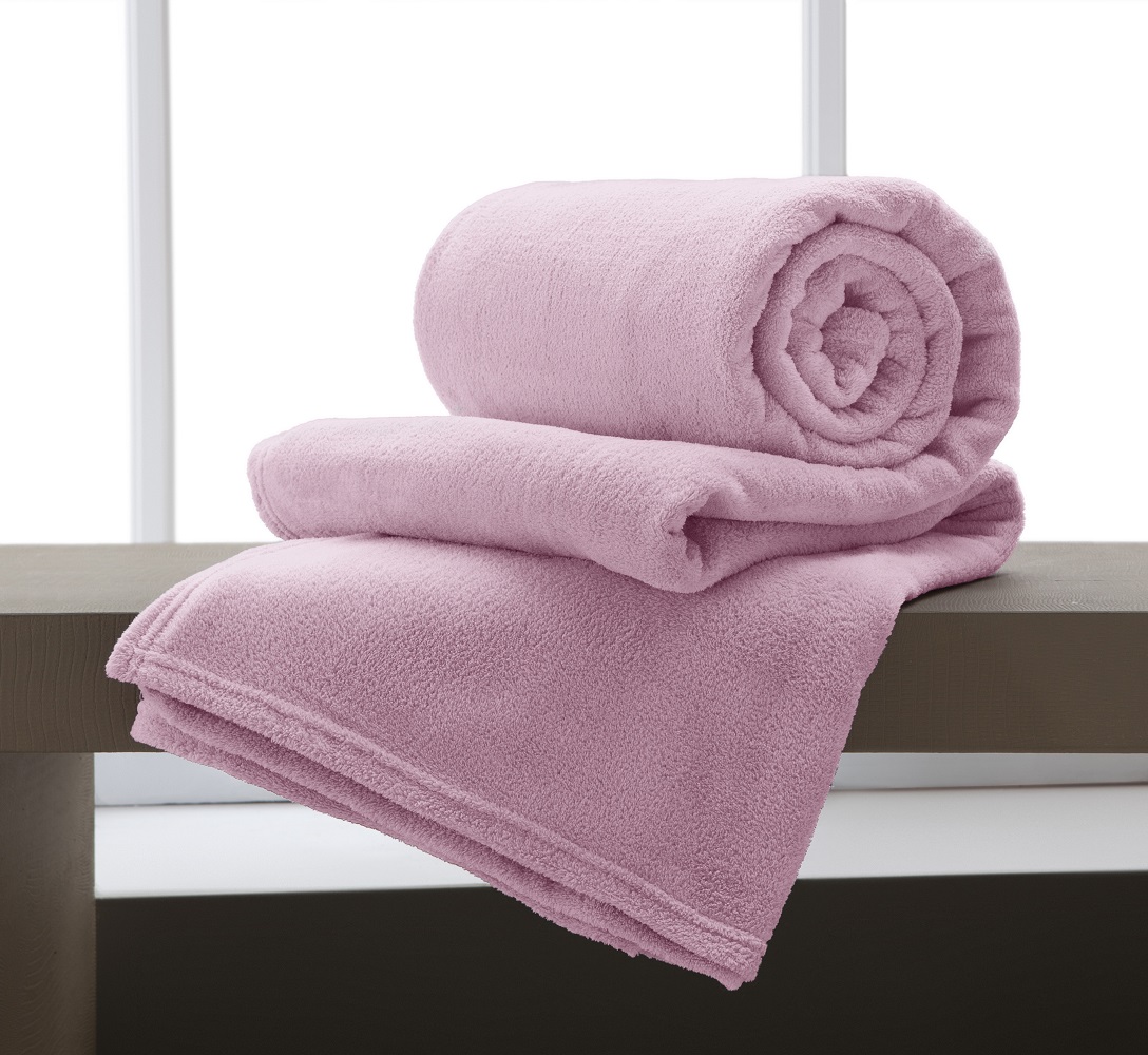 Manta Casal MIcrofibra Extra Macio Corttex - Rosa