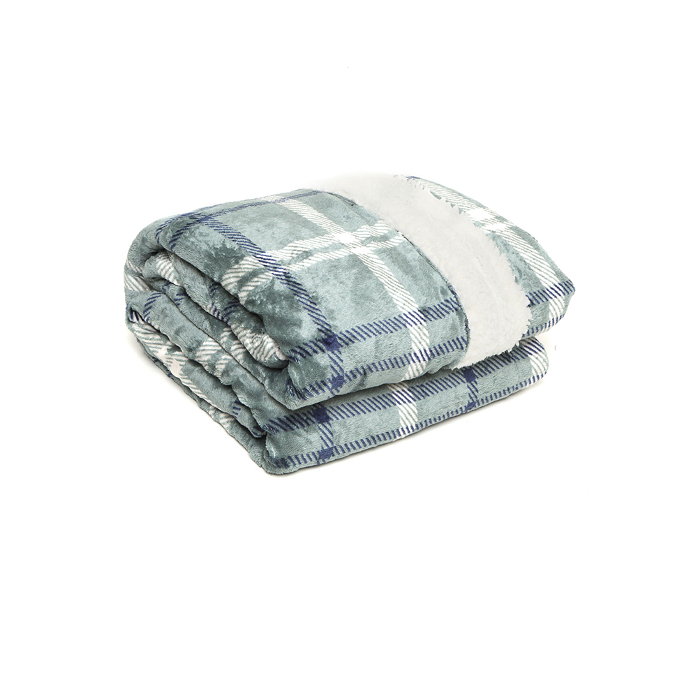 Manta Escócia Queen Xadrez Azul Home Design Corttex