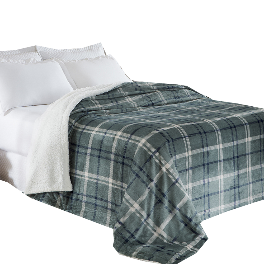 Manta Escócia Queen Xadrez Azul Home Design Corttex