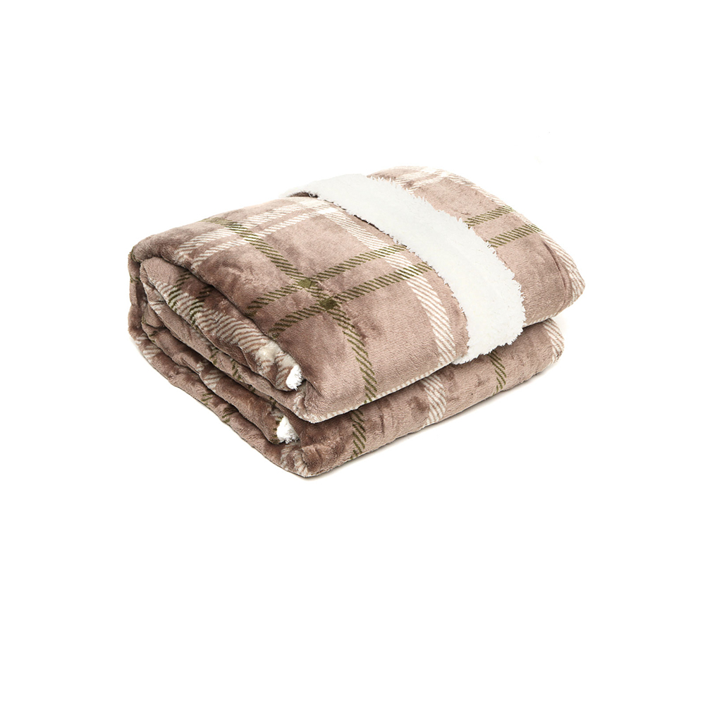 Manta Escócia Queen Xadrez Bege Home Design Corttex