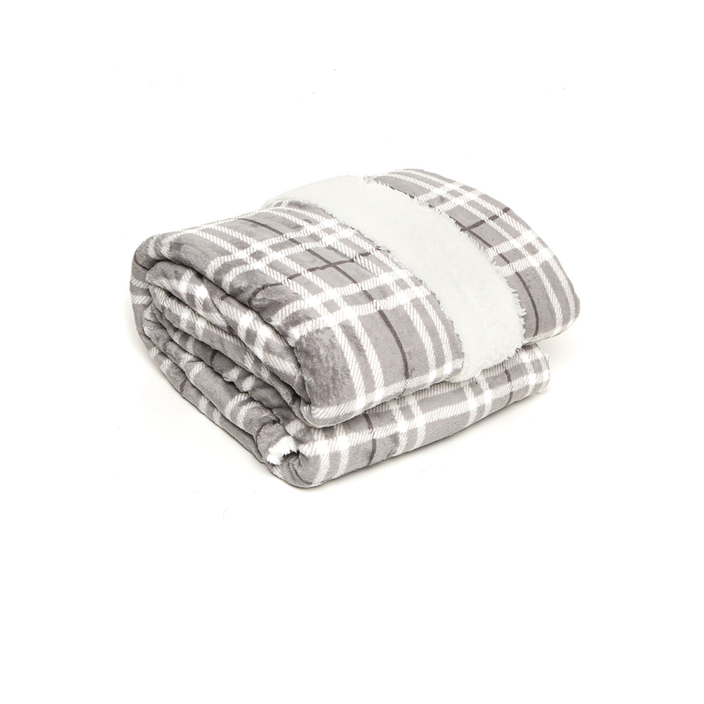 Manta Escócia Queen Xadrez Cinza Home Design Corttex