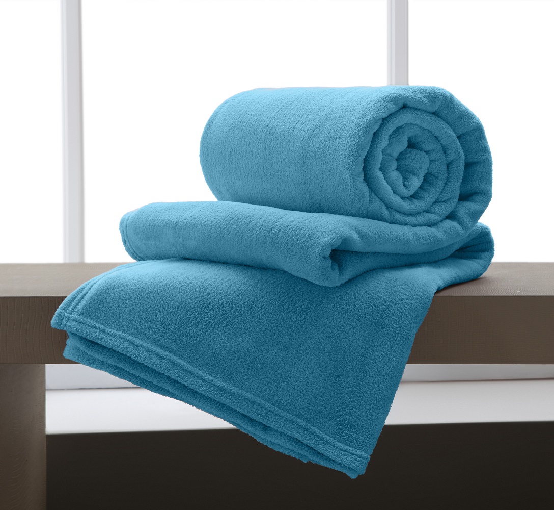 Manta King Microfibra Extra Macio Corttex -  Azul