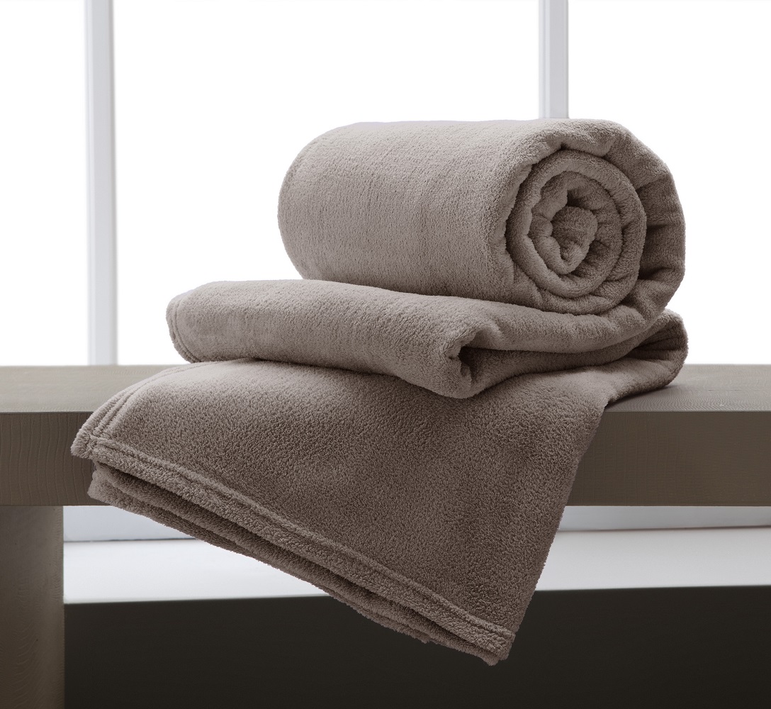 Manta Solteiro Flannel Extra Macio Corttex - Taupe