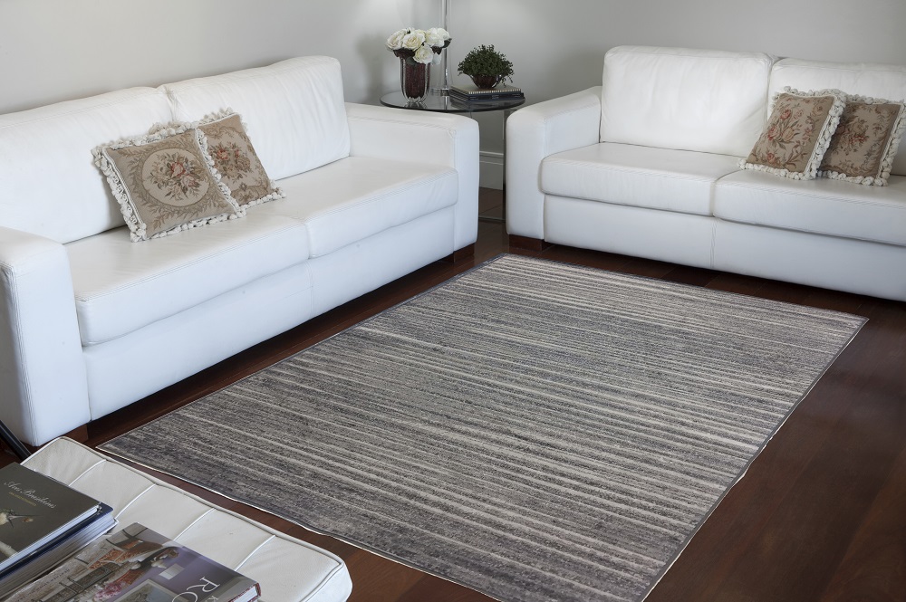 Tapete Belga DES 114 Cinza 1,00x1,40 - Corttex