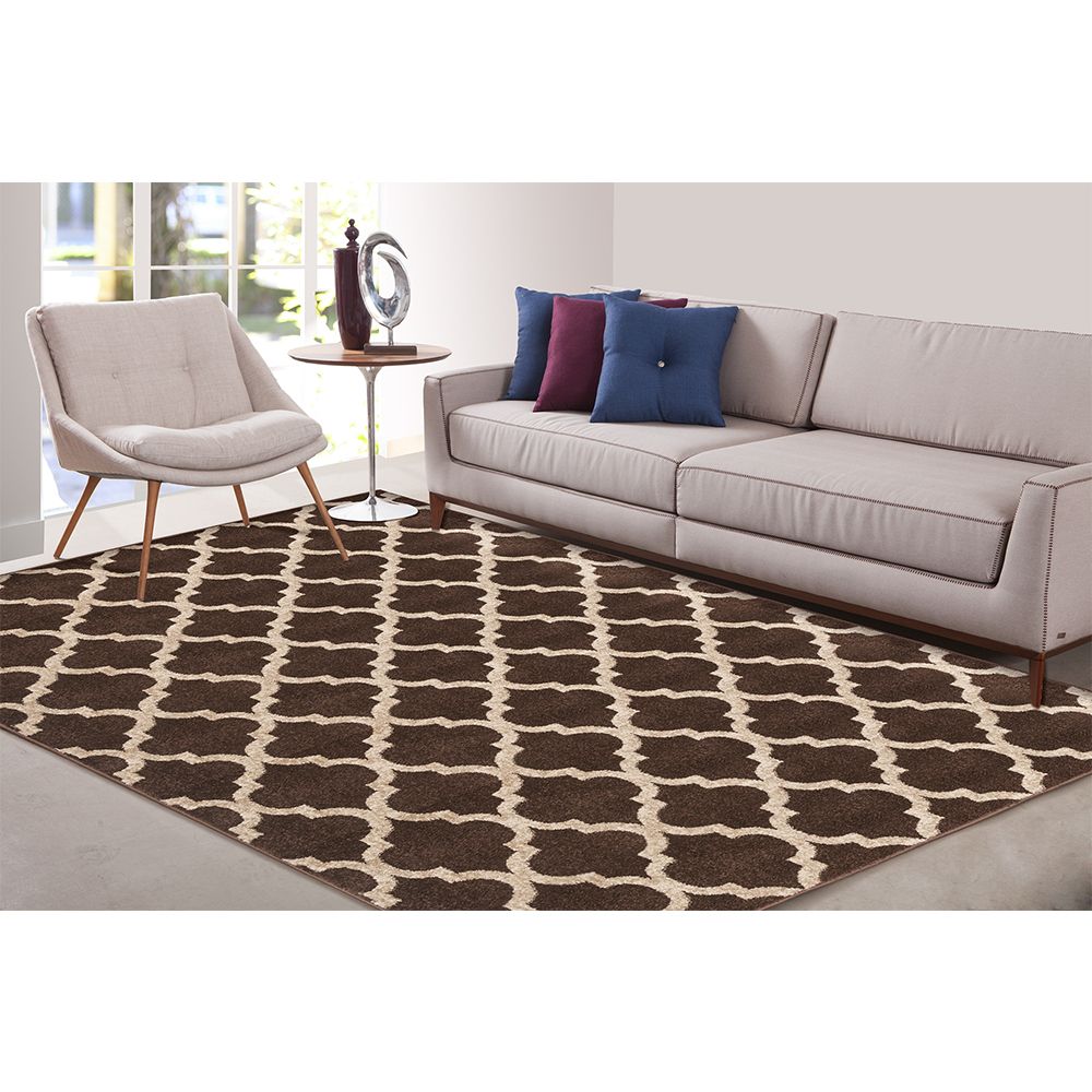 Tapete de Sala Treviso 1,50m x 2,00m Des 4 A Marrom Corttex