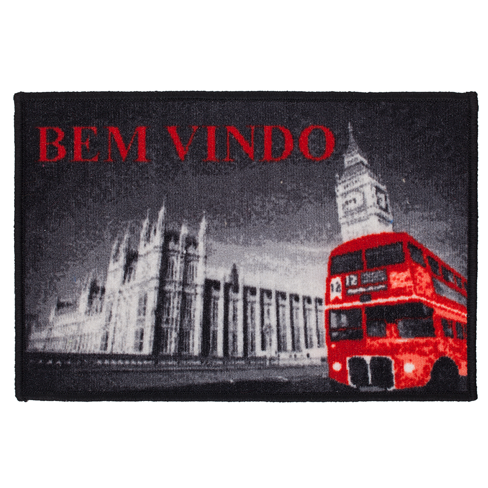 Tapete de entrada 40cm x 60cm Carpe Diem London Color Art Corttex