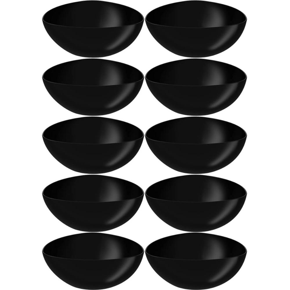 10 Tigelas de Plástico 3,5L Saladeiras Triangulares Pretas Essential Coza Cozinha Saladas