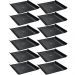 12 Bandejas Pretas para Sushi 20,6cm Cosy Prato Quadrado para Petiscos Sashimi