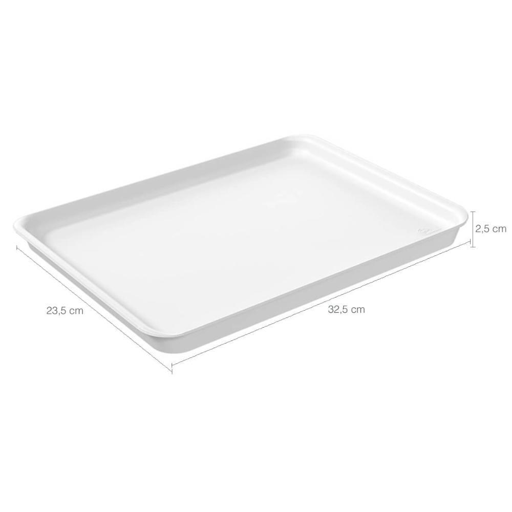 12 Bandejas de Plástico Self Service Hambúrguer 32x23cm Bran