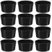 12 Ramekins Pretos Canelados 200ml Polipropileno Molheira Bo
