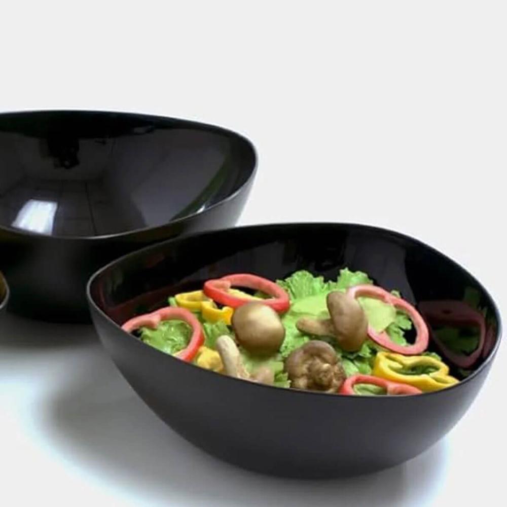25 Saladeiras Triangulares 3,5L Tigelas Plástico Pretas Coza Restaurantes Lancherias