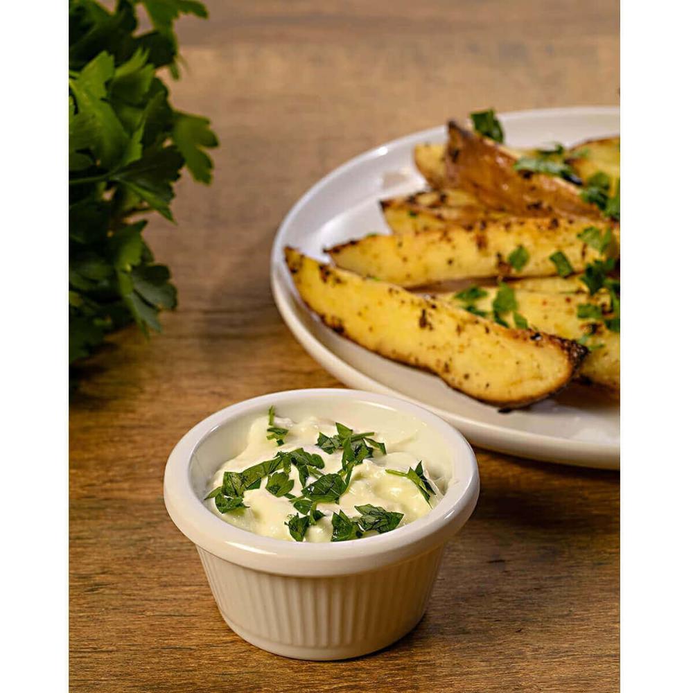 48 Ramekins Canelado Melamina 30ml Branco para Molhos Maionese Katchup Restaurante