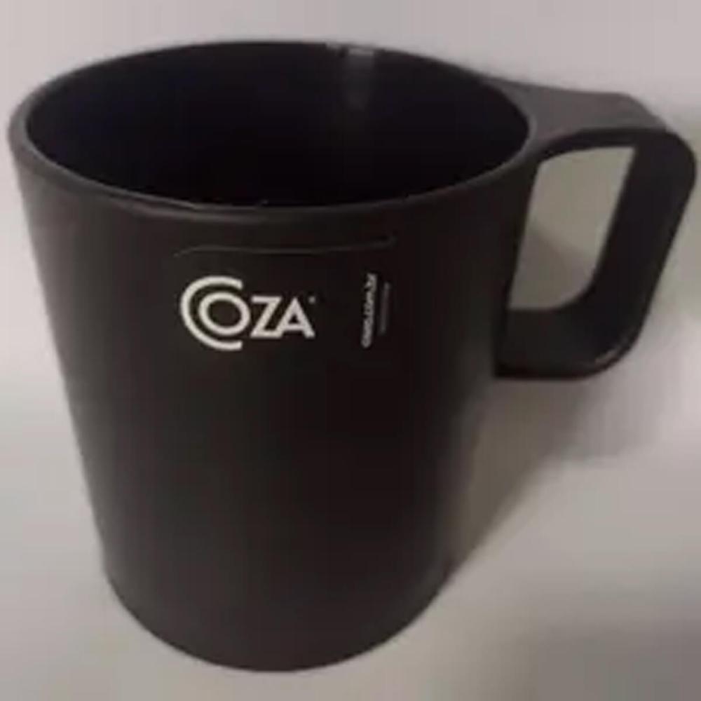 Caneca Escolar 250ml Plástica Xícara Preta Água Café Achocolatado Coza Empilhável Casual Avulsa