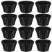 Conjunto 12 Ramekins Pretos Canelados 90ml Potes Bowls Peque