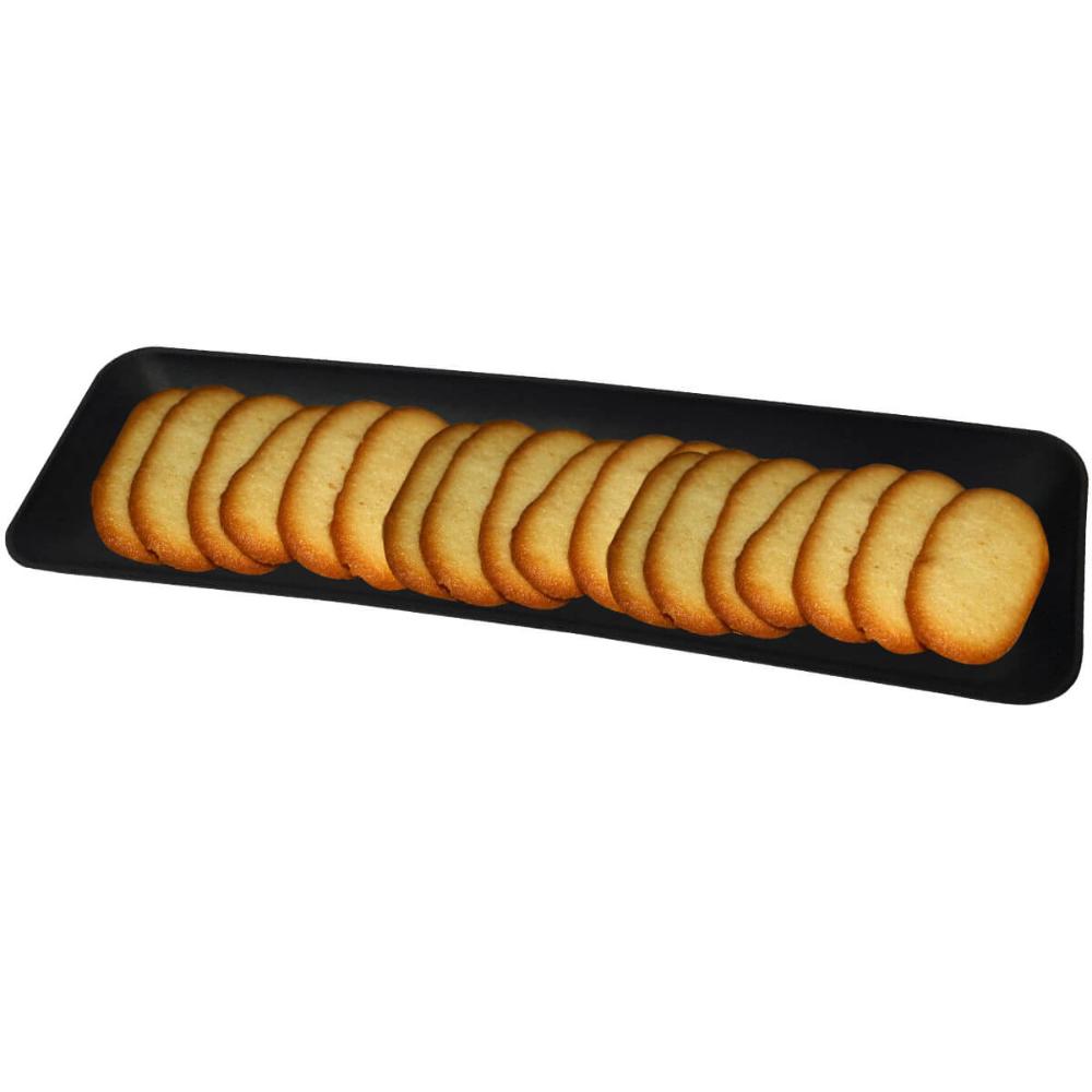 Conjunto 20 Petisqueiras Retangulares Prato Porta Petisco Grande Preto