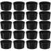 Conjunto 20 Ramekins Plástico Pretos Canelados 200ml Pote Mo