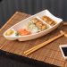 Conjunto 5 Barcas para Sushi Comida Japonesa Oriental Brancas Uno Coza Plástico 27,5x13cm