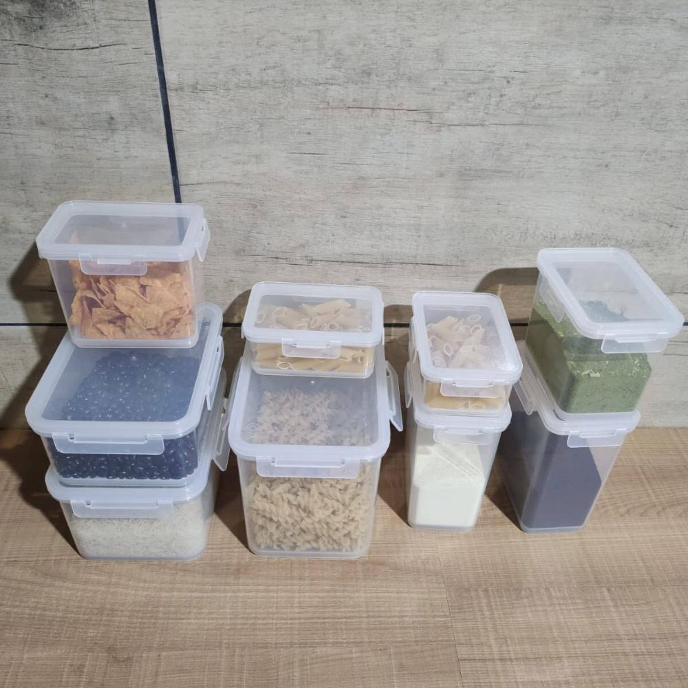 Conjunto de Potes Herméticos Coza 9 Porta Mantimentos Alimen
