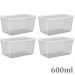 Conjunto de Potes Plásticos 4 Pequenos de 600ml e 1 Grande d