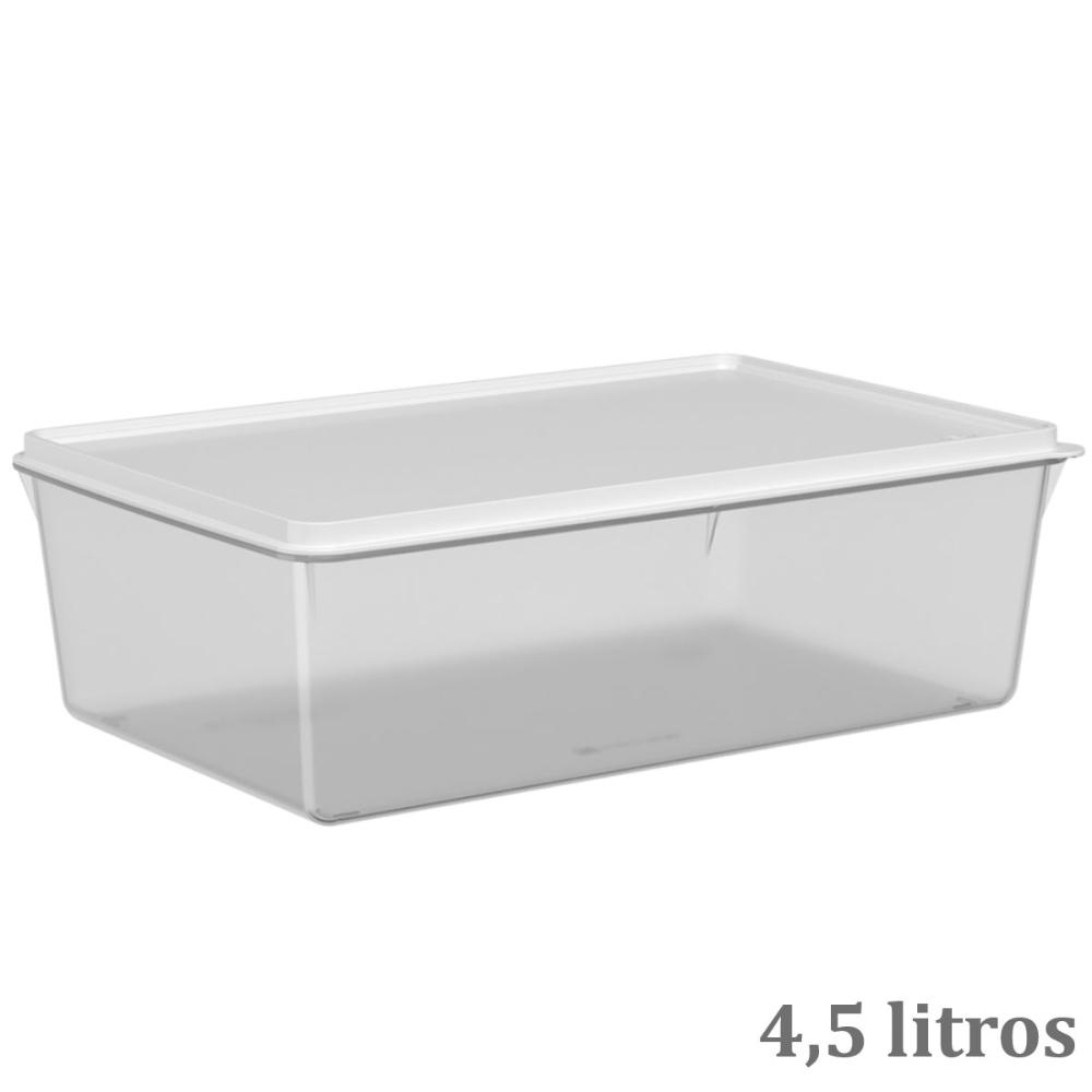 Conjunto de Potes Plásticos 4 Pequenos de 600ml e 1 Grande d