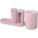 Conjunto para Banheiro Serene Coza Lixeira 1L Porta Sabonete Discos Algodão Celular Rosa 4pçs