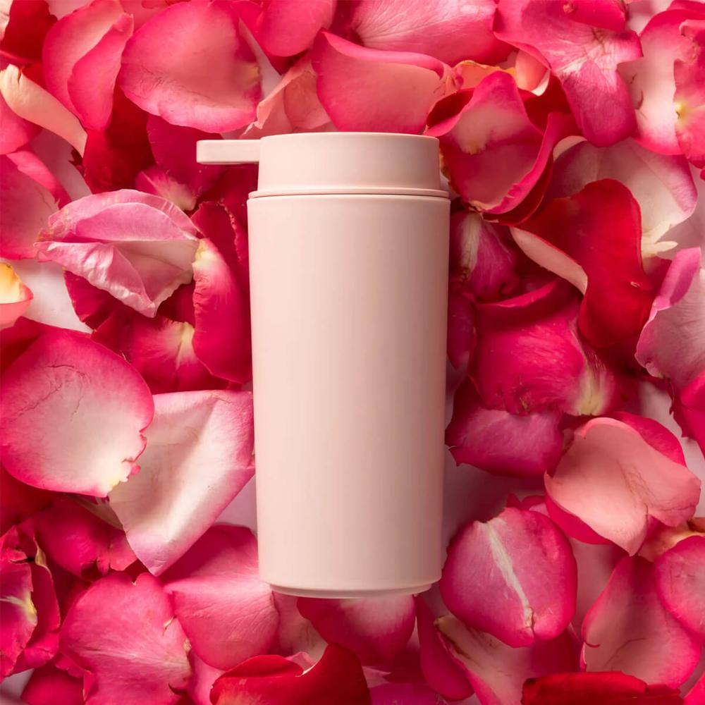 Conjunto para Banheiro Serene Coza Lixeira 1L Porta Sabonete Discos Algodão Celular Rosa 4pçs