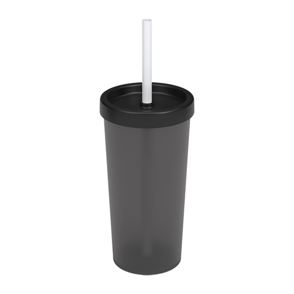 Copo com Tampo e Canudo Nutri 500ml Fumê