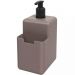 Dispenser 500ml Porta Detergente e Esponja 10x8x18,2 Coza Single Sabão Líquido Cinza Quente