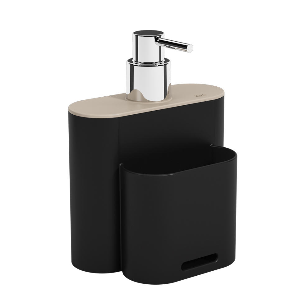 Dispenser Flat I Bege e Preto 500 ml