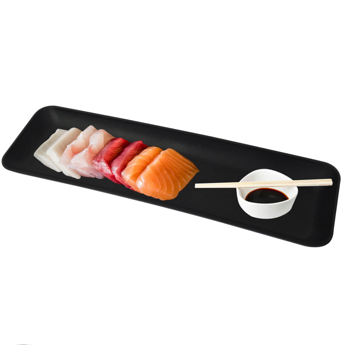 Kit 10 Petisqueiras Prato Porta Petisco Retangulares Grande Preto e Branco