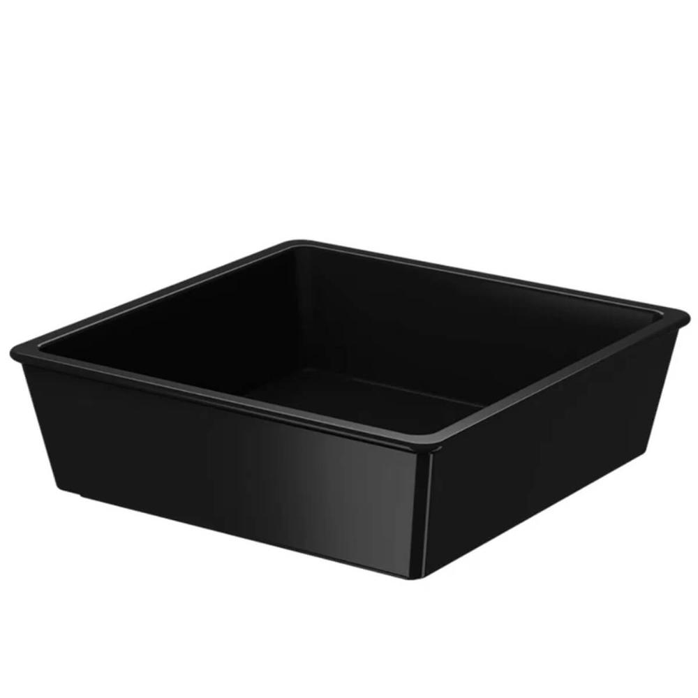 Kit 10 Travessas 4,8l Retangulares para Servir a Mesa Preta Bandeja Salada Sobremesa Coza