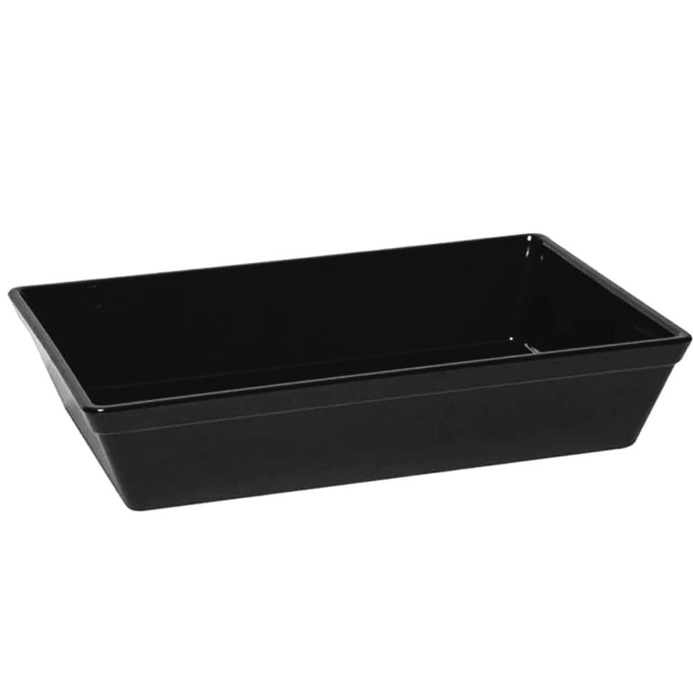 Kit 10 Travessas Retangulares 2,2l Preta Servir a Mesa Salada Sobremesa Risoto Petisco Coza