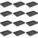 Kit 12 Bandejas Plásticas Servir Coza 32x23cm Preto Restaurante A4 Fast Food Lanchonete Bar