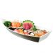 Kit 12 Barcas para Sushi Comida Japonesa Oriental Restaurante Bar Coza Plástico 27,5x13cm Brancas