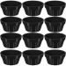 Kit 12 Ramekin 30ml Molho Maionese Shoyu Restaurante Preto Ramequim Oriental Uno Coza Canelado