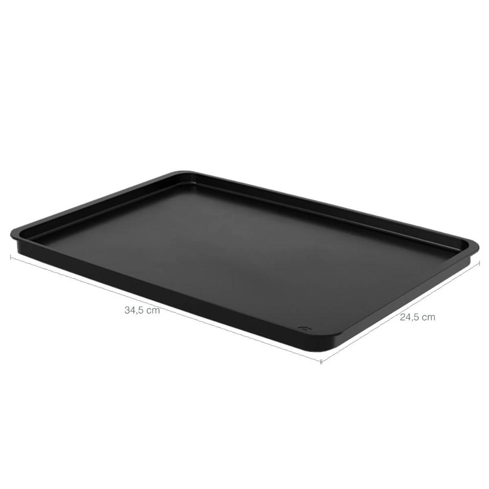 Kit 16 Bandejas Pretas 34x24cm de Plástico Self Service para Restaurantes Coza