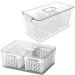 Kit 2 Organizadores de Geladeira 6,7L 5 Cestos Escorredores Coza Dry Vegetais Frutas