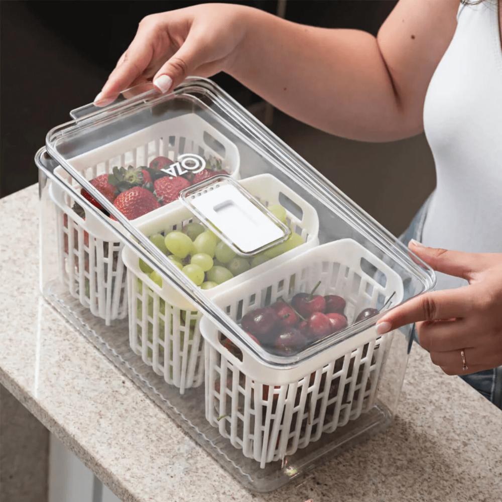 Kit 2 Organizadores de Geladeira 6l Com 6 Cestos Plásticos F