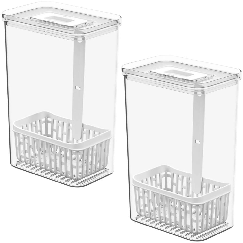 Kit 2 Organizadores de Temperos para Geladeira Dry 2,3l Plás